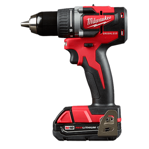 Milwaukee Kit de taladro/destornillador compacto sin escobillas M18 de 1/2"