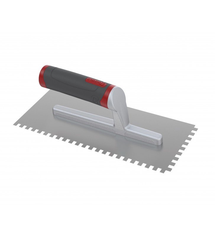 Notched Trowel 1/4 "x 1/4" Open Rubber Handle (SS) CORTAG