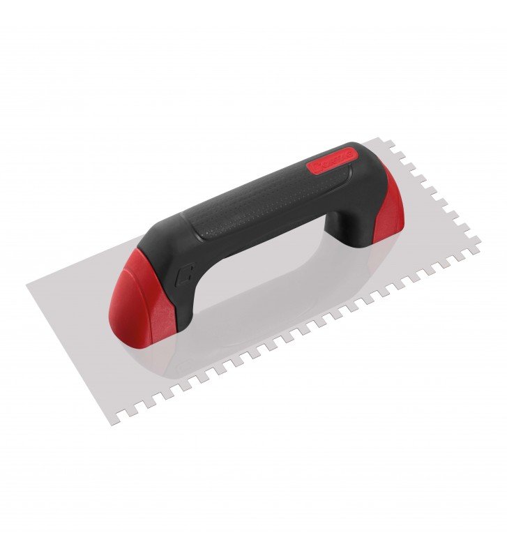 Notched Trowel 1/4 "x 1/4" Closed Rubber Handle (SS)  CORTAG