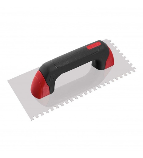 [10828] Notched Trowel 1/4 "x 1/4" Closed Rubber Handle (SS)  CORTAG