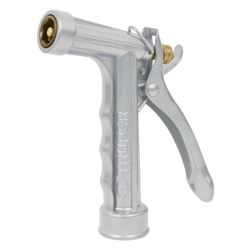 [1902 (17483)] TRUPER (2 Tipos de Rociadores) Pistola Metálica Para Riego Con Clip de Flujo Continuo