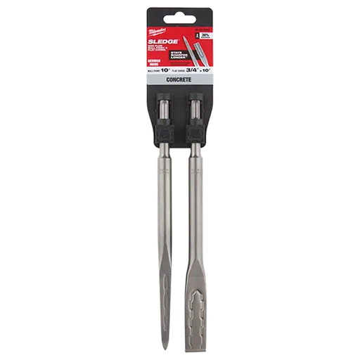 [48-62-6080] Milwaukee Paquete 2 Unidades Cincel Plano y Punta Bull Point SDS-PLUS SLEDGE
