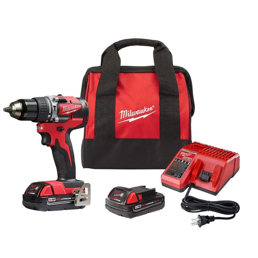 [2802-22CT] Milwaukee Kit de taladro/destornillador compacto sin escobillas M18 de 1/2"